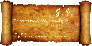 Gestetner Valdemár névjegykártya